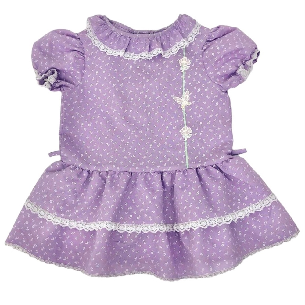 Vintage JC Penney ToddleTime drop waist butterfly floral dress Marked 4t